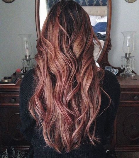 Rose Gold Hair Brunette, Hair Dye Tips, Pink Ombre Hair, Light Brunette, Cute Hair Colors, Color Highlights, Dusty Mauve, Hair Tips Video, Fun Hair