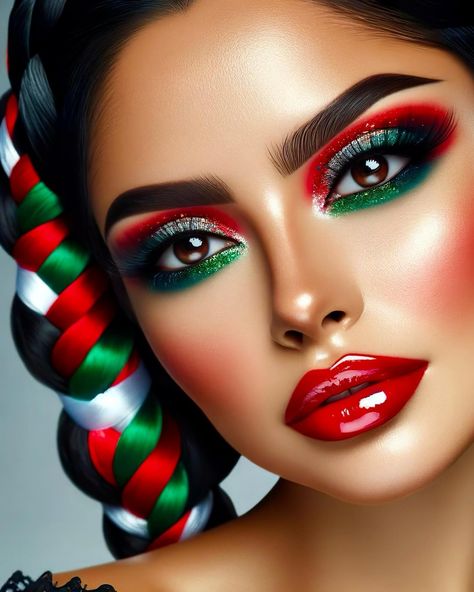 Cinco de Mayo HMU inspo: Red, White & Green 🇲🇽 Maquillaje De Ojos, White Green, Photo Ideas, Red White, Green, Red, On Instagram, White, Quick Saves