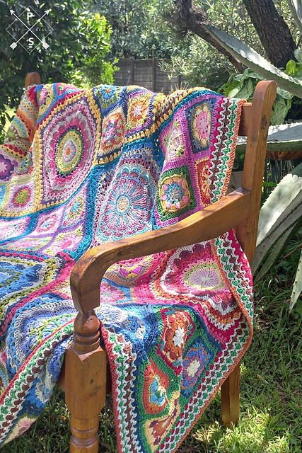 Flower Granny Square Blanket -african Patchwork Afghan Granny Square Afghan Pattern Free, Large Granny Square Pattern, Large Granny Square Blanket, Flower Granny Square Blanket, Flower Granny Squares, Granny Square Crochet Afghan, Granny Squares Blanket, Patchwork Afghan, South African Flowers