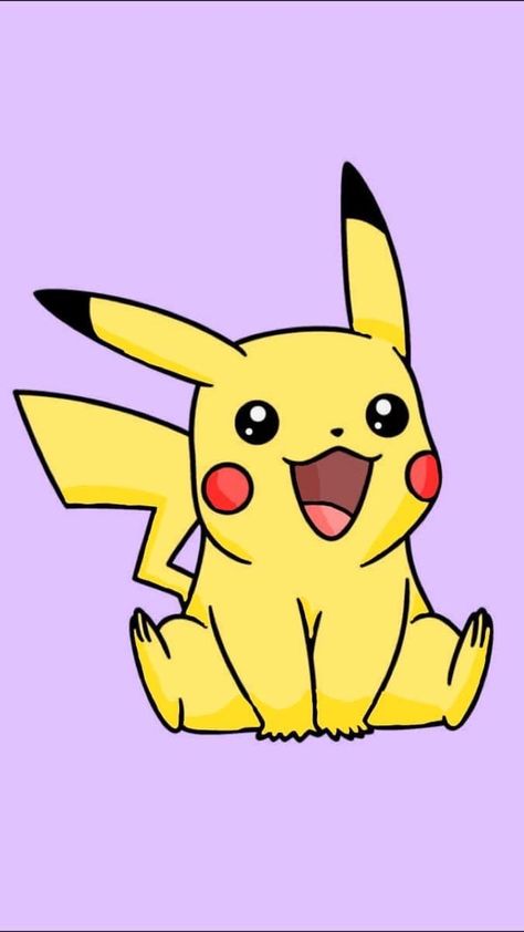 Pikachu Cartoon Drawing, Picatchou Pokemon Drawing, Drawing Ideas Pikachu, Pikachu Painting Easy, Pikachu Cute Drawing, Pickachoo Drawing, Pokemon Drawings Pikachu, Pikachu Drawing Cute, Pikachu Canvas Painting