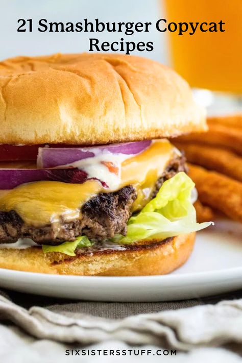 21 Smashburger Copycat Recipes Smashburgers Recipe, Secret Burger Sauce Recipe, Steakhouse Burger Recipe, Classic Burger Recipes, Steakhouse Burger, Secret Sauce Recipe, Brisket Burger, Burger Sauces Recipe, Smash Burger Recipe