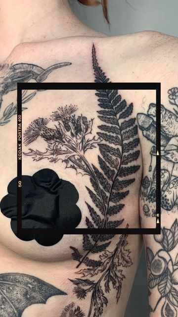 Armpit Tattoo, Symmetrical Tattoo, Fern Tattoo, Torso Tattoos, Back Piece Tattoo, Pieces Tattoo, Chest Piece Tattoos, Chest Piece, Black Ink Tattoos