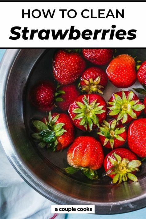 Clean Strawberries, How To Clean Strawberries, How To Wash Strawberries, A Couple Cooks, Vegan Recipes Plant Based, Couple Cooking, Strawberry Puree, Fresh Berries, Strawberry Recipes