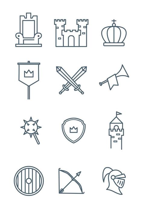 Medieval Kingdom Outline Icon Knight Clipart, Medieval Theatre, Medieval Map, Medieval Kingdom, Design Apps, Icon Icon, Middle Ages, Knights, Drawing Ideas