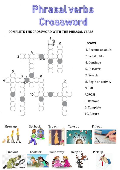 Phrasal verbs worksheet for SEXTO DE PRIMARIA Phrasal Verbs Activities, Phrasal Verbs Worksheet, Phrasal Verbs, English Help, Verb Words, Verbs Activities, Conversation Questions, Verb Worksheets, English As A Second Language (esl)