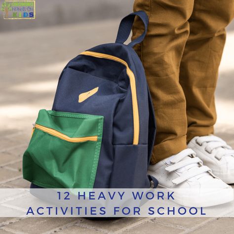 12 Heavy Work Activities for School. #ClassroomActivity #SensoryProcessing #HeavyWork #HeavyWorkforSchool #EmotionalRegulation #SPD #Proprioception Heavy Work Stations In Classroom, Proprioception Activities, Heavy Work Activities, Proprioceptive Activities, Chair Pockets, Help Kids Focus, Pediatric Pt, Highly Sensitive Child, Mini Workouts