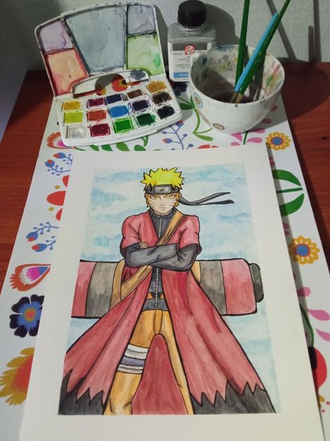 Naruto Watercolor Painting, Naruto Watercolor, Naruto Drawings, Anime Canvas Art, Art Corner, Anime Canvas, Art Drawings Sketches Creative, Naruto Art, Art Drawings Sketches Simple