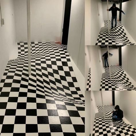 Optical Illusion Interior Design, Illusion Room, Parker Core, Lofted Cabin, Optical Illusion Tattoos, Illusion Tattoos, Post Prom, Optical Illusion Tattoo, Art Hotel