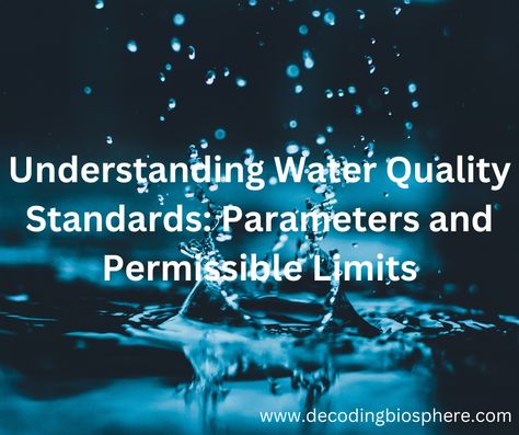 Understanding Water Quality Standards: Parameters and Permissible Limits – Decoding Biosphere Aquatic Ecosystem, Healthy Water, Safe Water, Water Sources, Water Bodies, Water Resources, Environmental Health, Water Quality, Health Risks