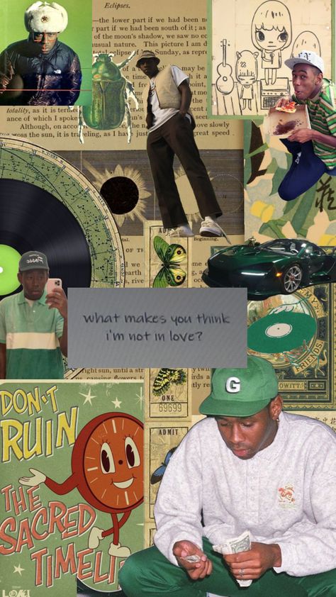 #tylerthecreator #green #aesthetic #aesthetictylerthecreator #greenaesthetic Tyler The Creator Dark Aesthetic, Green Tyler The Creator Wallpaper, Tyler The Creator Chromatopia Green, Tyler The Creator Wallpaper Green, Best Interest Tyler The Creator, Tyler The Creator Green, Tyler The Creator Aesthetic Wallpaper, Ego Waffles, Green Collage Wallpaper