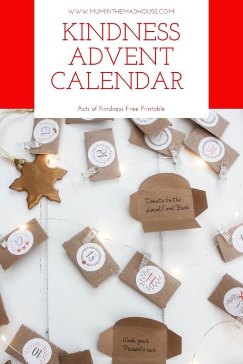 Acts of Kindness Advent Calendar Printable Acts Of Kindness Calendar, Acts Of Kindness Advent Calendar, Kindness Advent Calendar, Kindness Calendar, Advent Calendar Printable, Printable Advent Calendar, Season Of Giving, Kindness Activities, Tis The Season To Be Jolly