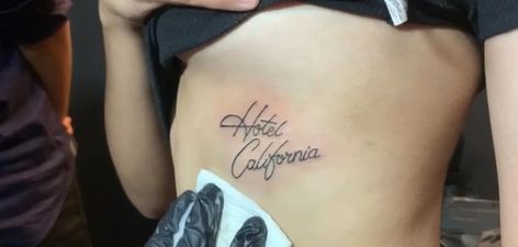 Hotel California Tattoo, California Tattoos, California Tattoo, Hotel California, Tattoos Ideas, Tattoo Inspo, Get A Tattoo, A Tattoo, Cute Tattoos