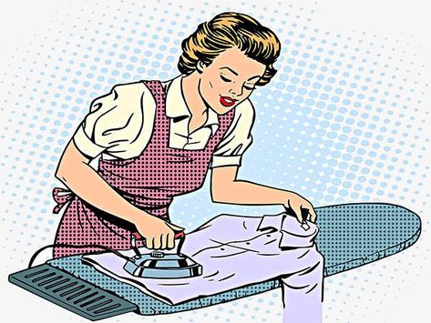 cartoon,woman,ironing clothes,iron,ironing,clothes Kitchen Aid Appliances, Vintage Housewife, Appliances Design, Clean Fashion, Vintage Appliances, Vintage Laundry, How To Iron Clothes, Cartoon Clip Art, Good Old