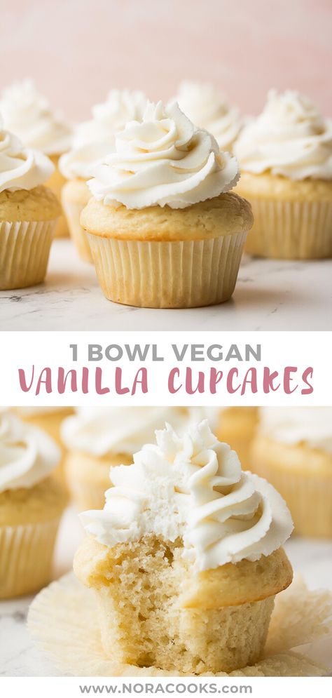 Egg Free Cupcakes, Vegan Cupcake Recipes, Dairy Free Cupcakes, Vegan Vanilla Cupcakes, Patisserie Vegan, Allergy Recipes, Vegan Buttercream, Chocolate Covered Katie, Vanilla Cupcake Recipe