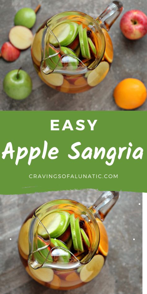 This is an easy apple sangria you will make time and time again. This recipe pops with fresh fruit and incredible flavour. Whip up a batch today! #easy #apple #sangria #drink #beverage #cocktail #fallrecipe #thanksgiving Apple Sangria Recipes, White Wine Sangria Recipe, White Sangria Recipe, Apple Sangria, Tasty Cocktails, Winter Drink, Beverage Recipes, Best Cocktail Recipes, Time And Time Again