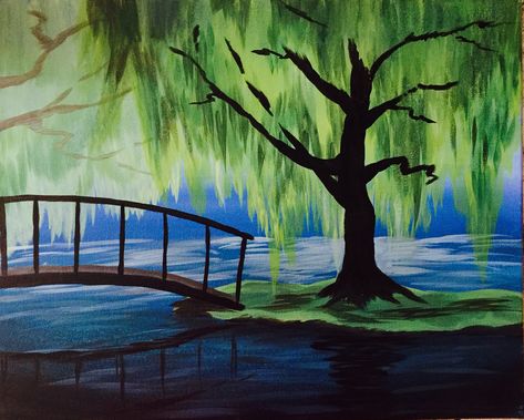 Little Willow Weeping Willow Tree Painting, Gastro Pub, Pub Restaurant, Crab Shack, Paint Nite, Paint Night, Weeping Willow, Easy Canvas Painting, Irish Pub