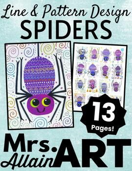 This project tutorial will guide you step-by-step through the process to create a mixed media collage spider. The full process is documented using color photos modeling each step along the way. Includes tips and tricks to help make you and your students feeling confident creating your own special spider works of art. Spider Art Projects For Kids Elementary, Spider Art Project, Halloween Line Art, Line Pattern Design, Line Art Projects, Line Art Lesson, Art Kindergarten, Grade 1 Art, Elementary Art Classroom