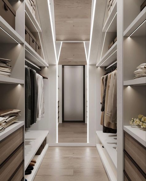 Small Walk In Closet With Vanity, Closet With Vanity, Modern Closet Designs, Small Dressing Room, Small Dressing Rooms, Custom Closet Design, Zen Interiors, Walking Closet, Dream Closet Design