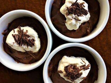 Super chocolate-y, decadent pudding. Sure, you can serve it to the kids. If  you can keep yourself from eating it all first. Easy French Desserts, Healthy Dark Chocolate Desserts, French Desserts Easy, Creme Brulee Desserts, Egg Yolk Recipes, Dark Chocolate Desserts, Dark Chocolate Recipes, Healthy Dark Chocolate, French Recipes