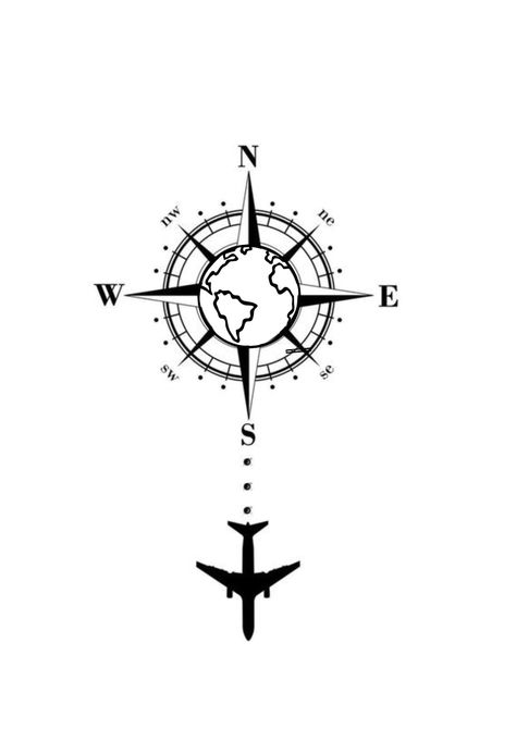 Compass Tattoo With Plane, Compass Sketch Simple, Compass Small Tattoo, Compass Tattoo Sketch, Compass Sketch, Mic Tattoo, Compas Tattoo, Compass Arrow, Calf Tattoo Ideas