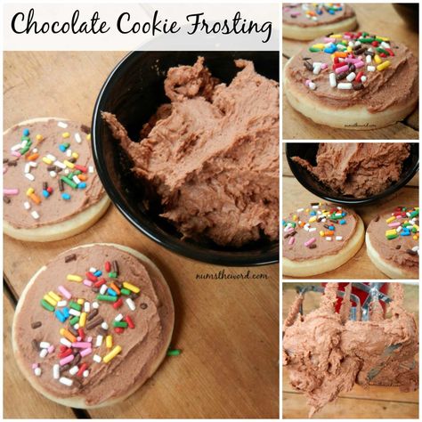 Chocolate Cookie Frosting, Frosting For Cookies, Cookie Icing That Hardens, Chocolate Drop Cookies, Frosted Cookies, Homemade Buttercream Frosting, Sugar Cookie Icing, Rolled Sugar Cookies, Cookie Brownie Bars