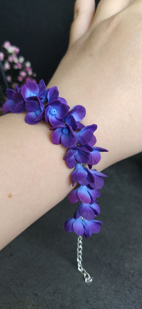 Purple Accessories Aesthetic, Dark Purple Jewelry, Purple Jewellery, Pretty Jewelry Necklaces, Purple Bracelet, Jewelry Flower, Purple Jewelry, Magical Jewelry, Girly Accessories