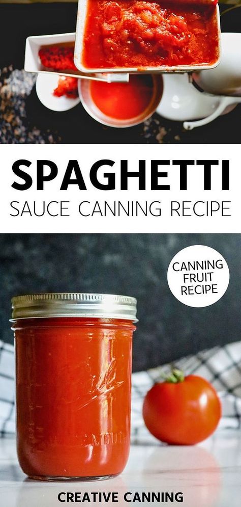 Introducing a spaghetti sauce canning recipe that will become a staple in your kitchen. Crafted with fresh tomatoes and a diverse selection of aromatic spices, this recipe delivers a homemade spaghetti sauce like no other. It's your chance to learn how to make a sauce that not only tastes phenomenal but also retains its freshness for months to come. Get started canning fruit today! Spaghetti Sauce Canning Recipe, Spaghetti Sauce Canning, Canning Spaghetti Sauce, Canning Fruit Recipes, Canning Tomatoes Recipes, Canned Spaghetti Sauce, Meals Without Meat, Pressure Canning Recipes, Canning Fruit