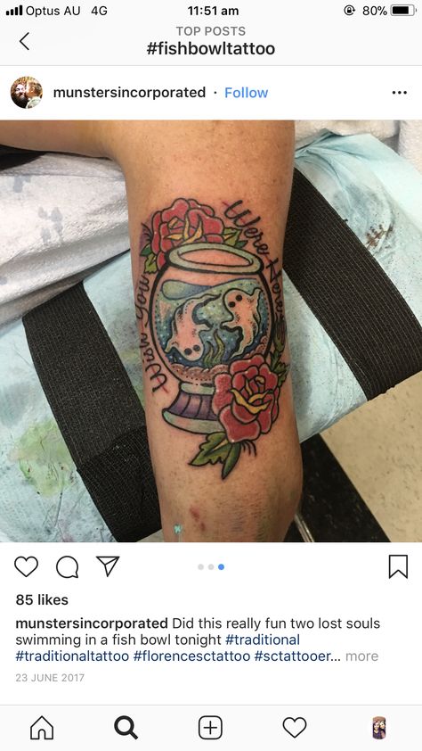 Wish You Were Here Tattoo Fish Bowl, Fishbowl Tattoo, Fish Bowl Tattoo Pink Floyd, Pink Floyd Fish Bowl Tattoo, Pink Floyd Memorial Tattoo, Pink Floyd Tattoo Comfortably Numb, Swimming Tattoo, Music Tattoos, Time Tattoos