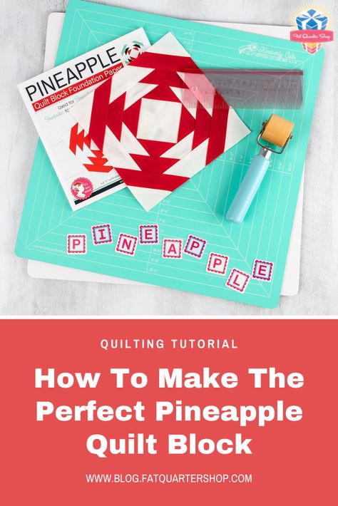 Watch the tutorial and learn how to make the perfect pineapple quilt block every time using the its sew emma pineapple foundation paper. Pineapple Quilt Block Foundation Paper, Fat Quarter Shop Tutorials, Pineapple Quilt Block, Block Foundation, Pineapple Quilt, Sampler Box, Paper Quilt, Quilt Block Tutorial, Fat Quarter Shop