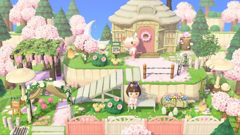 #animalcrossing #animalcrossingnewhorizons #acnh #happyhomeparadise #hhp #inspiration #design #aesthetic #pink #fairycore Animal Crossing Fairycore Entrance, Acnh Cutecore, Animal Crossing Fairycore, Fairycore Animal Crossing, Pastel Acnh, Fairycore Home, Acnh Elegant, Cottage Core Animal Crossing, Pink Fairycore