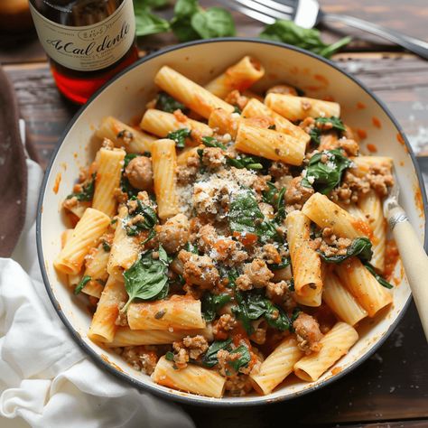 Creamy Sausage Rigatoni - Recipes, Tasks & Tools Sausage Rigatoni Pasta, Creamy Sausage Rigatoni, Sausage Rigatoni Recipes, Sausage Rigatoni, Rigatoni Recipes, Italian Sausage Pasta, Rigatoni Pasta, Tomato Pasta Sauce, Pasta Pasta