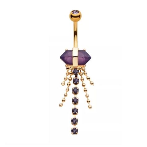 PRICES MAY VARY. STYLE: Amethyst Crystal with Dangling Gems and Beads Belly Button Ring MATERIAL: 316L stainless steel and cubic zirconia crystals GAUGE/BAR THICKNESS: 14GA (1.6mm) BARBELL LENGTH: 3/8" (10mm) Crystal Gauges, Tragus Daith, Pregnancy Belly Rings, Fake Nose Rings, Fake Nose, Belly Button Ring, Tunnels And Plugs, Button Ring, Nose Stud