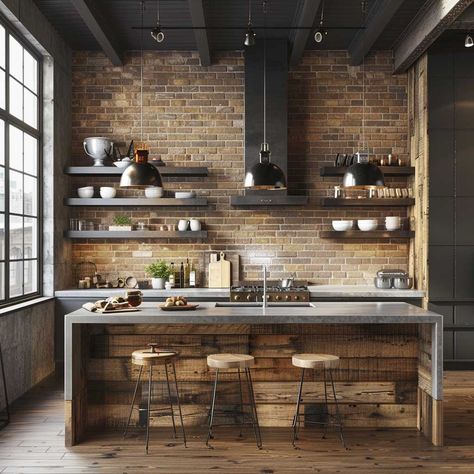 19+ Two Tone Kitchen Cabinets Ideas That Elevate Industrial Chic • 333+ Art Images Mediterranean Kitchen Design, Scandinavian Kitchens, Scandinavian Kitchen Design, Industrial Kitchen Design, Urban Kitchen, Loft Kitchen, Mediterranean Kitchen, Industrial Style Kitchen, U Shaped Kitchen