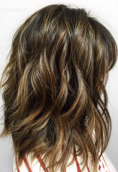 Beachy California Brunette Brown And Blonde Hair, Layered Thick Hair, Brown And Blonde, Layered Haircuts For Women, Thick Hair Cuts, Medium Layered Haircuts, Long Layered Haircuts, Brown Highlights, Haircut For Thick Hair