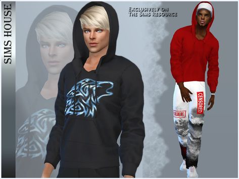 The Sims Resource - MEN'S HOODIE Male Clothing, Sims 4 Mods Clothes, Zip Collar, Cc Sims, Winter Outfits Men, Sims 4 Clothing, Sims House, Sims 4 Cc, The Sims Resource