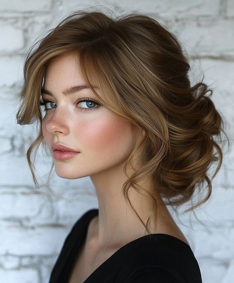 Trendy winter hairstyles Winter Hair Trends, Side Swept Curls, New Hairstyles, Shine Spray, Side Swept, Trendy Winter, Elegant Updo, Loose Curls, Hair Length