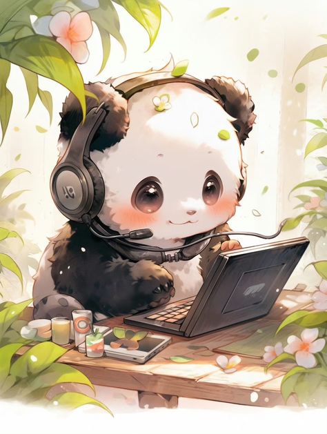 Panda Bear, Anime, Art