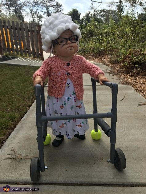 Old Grandma - Halloween Costume Contest Old Grandma Costume, Baby Grandma Costume, Grandma Halloween Costume, Boys Halloween Costumes Diy, Grandma Costume, Old Grandma, Baby Grandma, Old Lady Costume