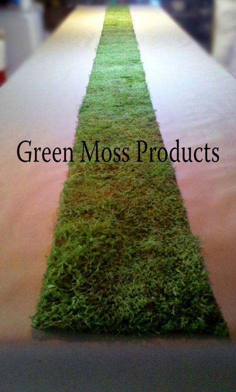 Moss Runner, Long Table Decorations, Moss Table Runner, Fairy Tail Wedding, Diy Wedding Arch, Romantic Princess, Forest Theme Wedding, Moss Decor, Church Wedding Decorations