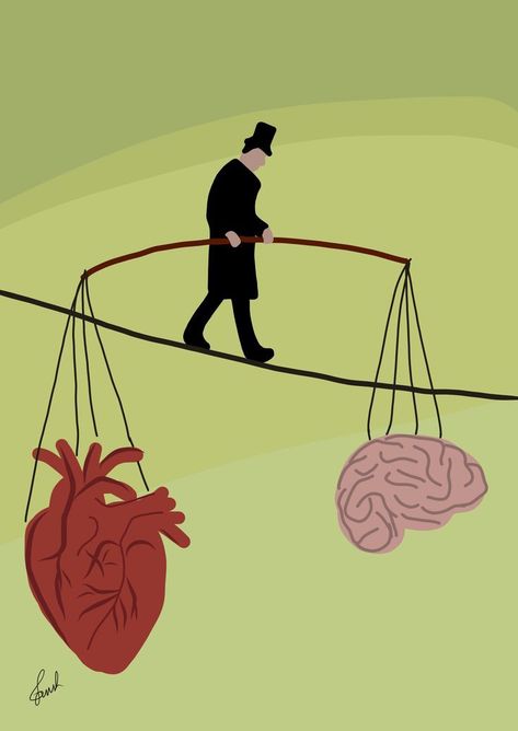 Emotions, values, and feelings bring heartfelt decisions, which often result in choices that are aligned with personal preferences. Brain-based decisions are more logical, analytical, and objective, focusing on facts and reason. Using emotions to guide person happiness while using reasoning that enables responsible decisions. Recognizing when to use each approach helps in making balanced and self-aware decisions. Teenagers often make decisions affected by a combination of emotional emotions and peer pressure. Art Quotes Funny, The Minds Journal, Minds Journal, Moral Dilemma, Graphisches Design, Visual Metaphor, Health Art, Cool Captions, Conceptual Illustration