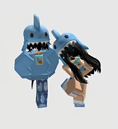 Shark Roblox Avatar, Cute Matching Roblox Avatars, Roblox Matching Outfits Bf And Gf, Roblox Matching Outfits Boy And Girl, Matching Fits Roblox Ideas, Roblox Couple Outfits, Roblox Avatars Matching, Matching Roblox Outfits Couple, Roblox Matching Fits