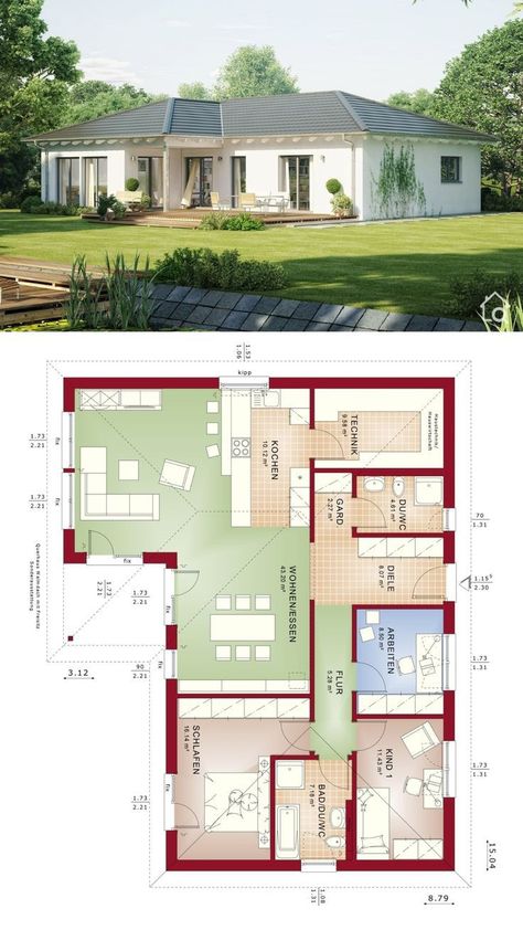 L Shape 3 Bedroom House Plans, L Shaped 3 Bedroom House Plans, 3 Bedroom L Shaped House Plans, L Shaped Floor Plans Open Concept, One Storey House Floor Plan 3 Bedroom, L Shaped Homes Exterior, L Shaped Homes Plans, 3 Bedroom Bungalow Floor Plans, Drawing Rendering