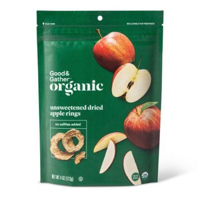 Afternoon Workout, Dried Apple Rings, Organic Food Packaging, Apple Packaging, Healthy Travel Snacks, Apple Rings, Fruit Packaging, Organic Snacks, Apple Chips