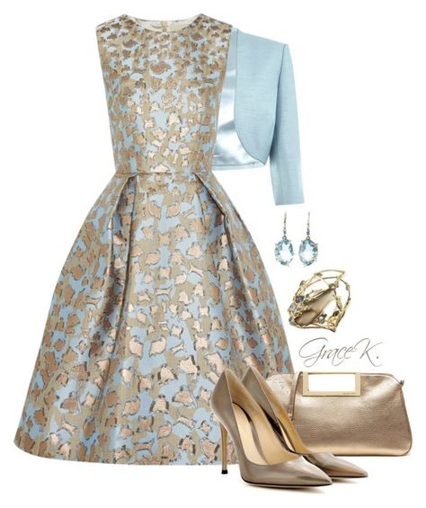 Mary Katrantzou Dress, Polyvore Chic, Metallic Mini Dresses, Mary Katrantzou, Jacquard Dress, Asymmetrical Skirt, Metallic Dress, Event Dresses, Mode Style