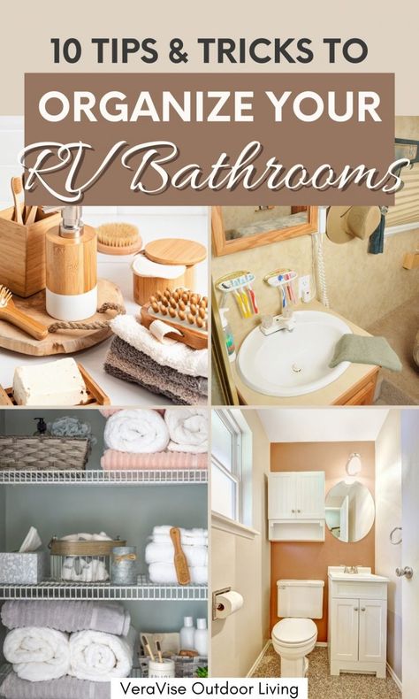 RV bathrooms are one of those areas in your RV where there is very limited space. This tiny space has a big role to play during RV camping trips. Knowing how to tidy up and properly organize your RV bathroom is tricky. Check out these RV hacks you can apply to organize your RV bathrooms. The post 10 Tips and Tricks to Organize RV Bathrooms appeared first on VeraVise Outdoor Living. Camper Towel Storage Bathroom, Rv Bathroom Storage Ideas, Rv Over The Toilet Storage, Wine Rack Towel Holder, Rv Cleaning Supply Storage, Turn Rv Shower Into Storage, Travel Trailer Over Toilet Storage, Rv Camping Trips, Camper Bathroom