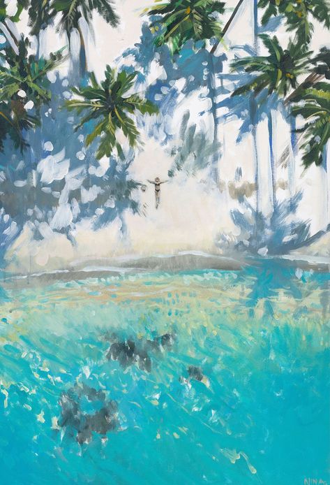 Tropical Painting, Sea Painting, Water Art, The Maldives, Tropical Art, Surf Art, Painting Art Projects, Seascape Paintings, Limited Edition Prints