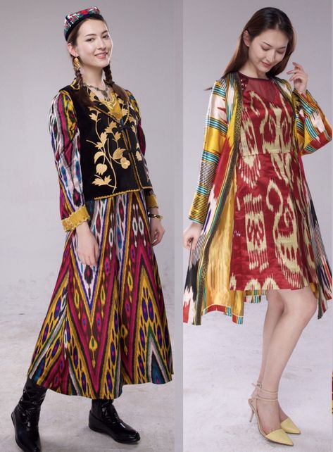 Uyghur Culture, Fashion Over The Decades, Culture Clothes, Cultural Clothing, Clothes Women, Asian Outfits, Central Asia, Traditional Clothing, Women Dress