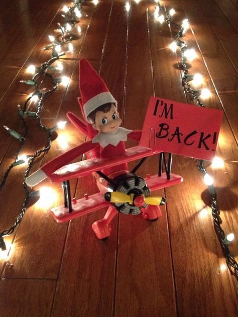 Airplane Arrival with a Strand of Lights for a Runway Elf On The Shelf Arrival, Awesome Elf On The Shelf Ideas, Elf Magic, Elf Activities, Xmas Elf, Elf Antics, Elf Fun, Buddy The Elf, 12 December