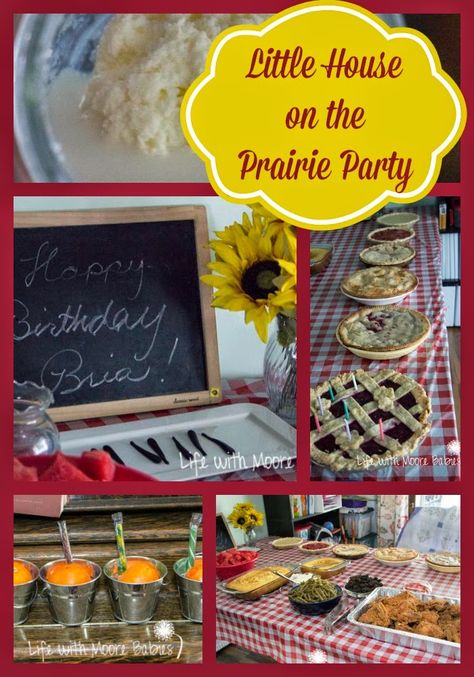 Little House on the Prairie Party - Cute ideas for a "Mary and Laura" birthday party. Complete with birthday pie. Birthday Pie, Pioneer Activities, Birthday Pies, Pioneer Day, Kids Book Club, Little House On The Prairie, Laura Ingalls, Book Party, Girl Birthday Party