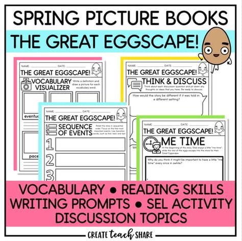 Would You Rather Prompts - Digital and Printable Activities - Writing The Great Eggscape, Spring Read Alouds, Book Vocabulary, Spring Reading, Building Community, Activities For Teens, Spring Pictures, Read Alouds, Making Connections